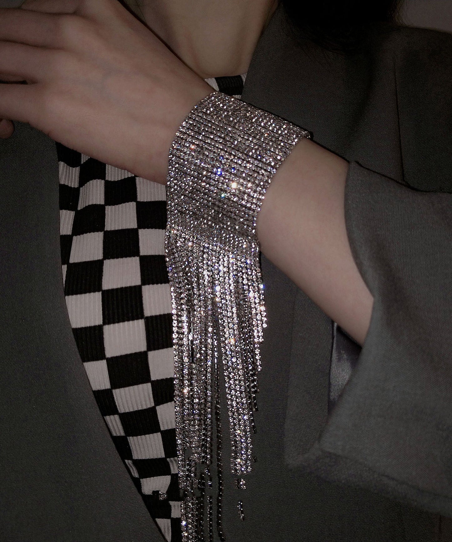 Silk Zircon Tassel Chain Bracelet