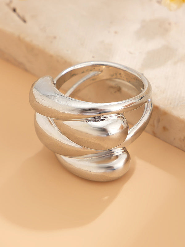 Geometric Shiny Color Rings Accessories