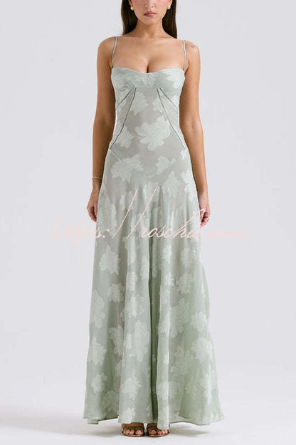 Suspenders See-through Holiday Slim Maxi Dress