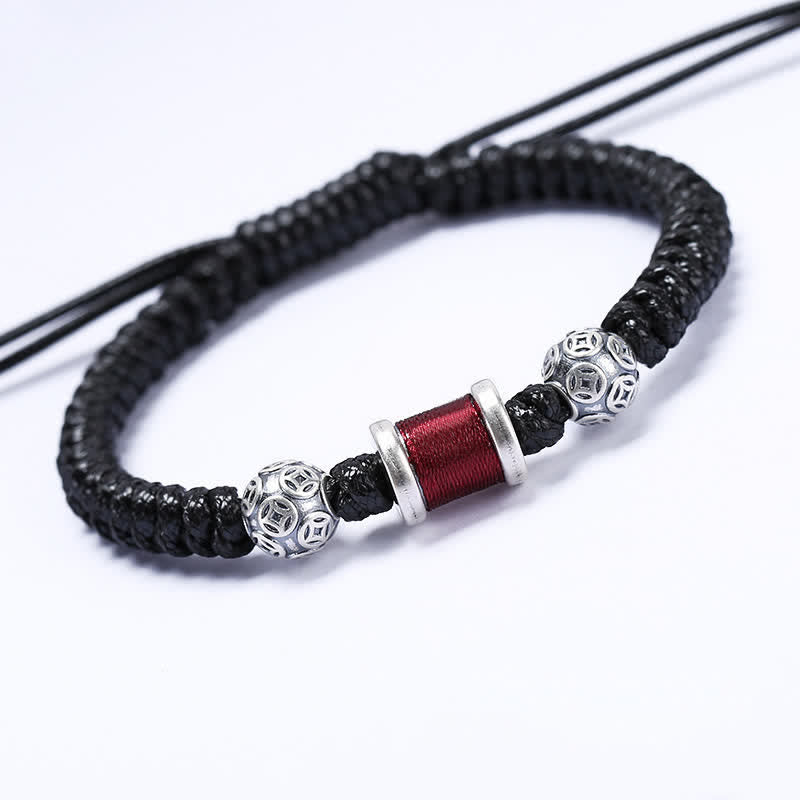 999 Sterling Silver Copper Coin Balance Bracelet for Spiritual Protection