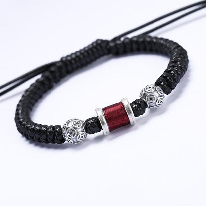 999 Sterling Silver Copper Coin Balance Bracelet for Spiritual Protection