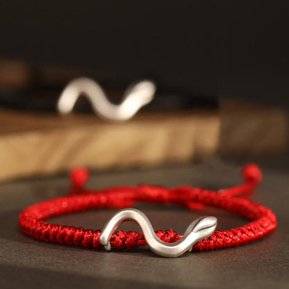 999 Sterling Silver Red String Strength Bracelet for Protection | Year of the Snake