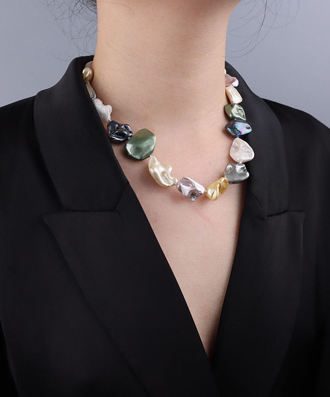 Rainbow Pearl Shell Gratuated Bead Necklace