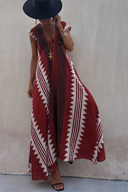 Beach Dates Print A-line Maxi Dress
