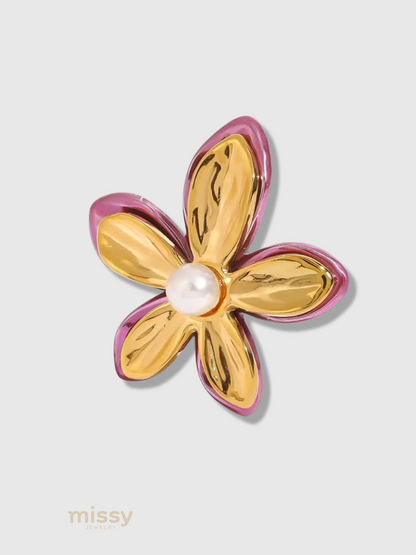 Jocelynne Pearl Flower Ring