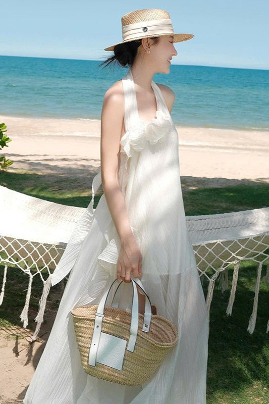 Halter Slim 3d Maxi Dress