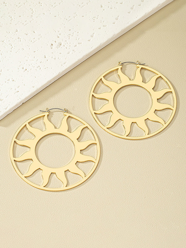 Hollow Color Sun Ear-ring