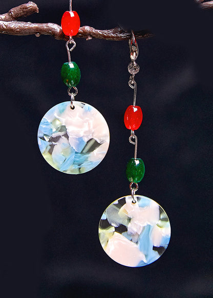 Turquoise Collocation Coral Acrylic Drop Earrings