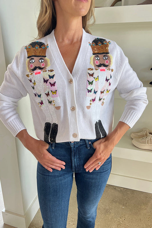 White Butterfly Nutcracker Cardigan