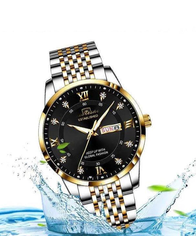 Black Stainless Steel Waterproof Noctilucent Watches