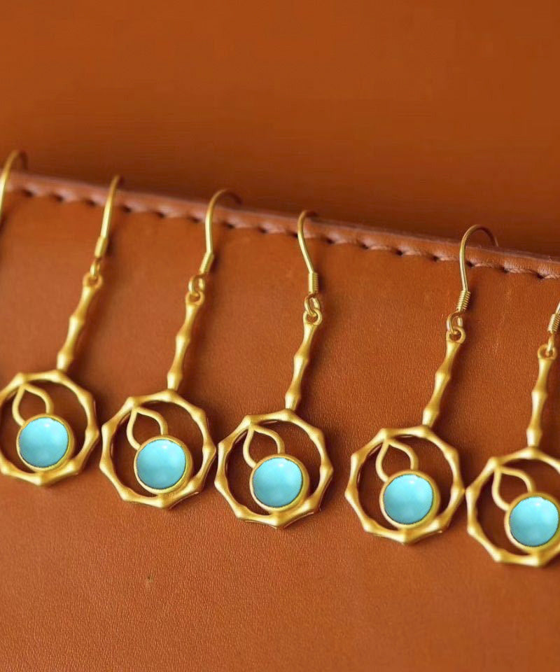 Gold Silver Overgild Gourd Drop Earrings