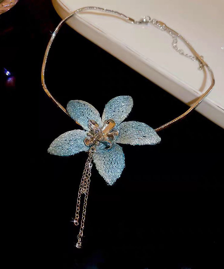 Blue Sterlign Silver Pendant Necklace
