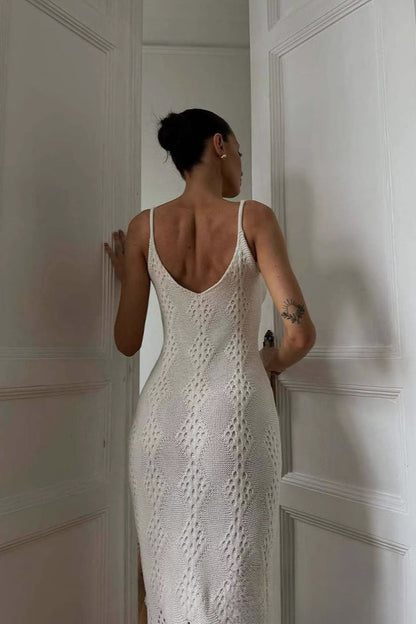V Neck Split Maxi Dress