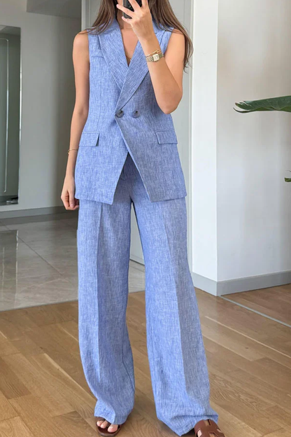 Lapel Vest \u0026 Pants Two-piece Set