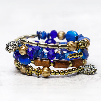 Multilayer Turquoise Agate Blessing Bracelet 6.5cm