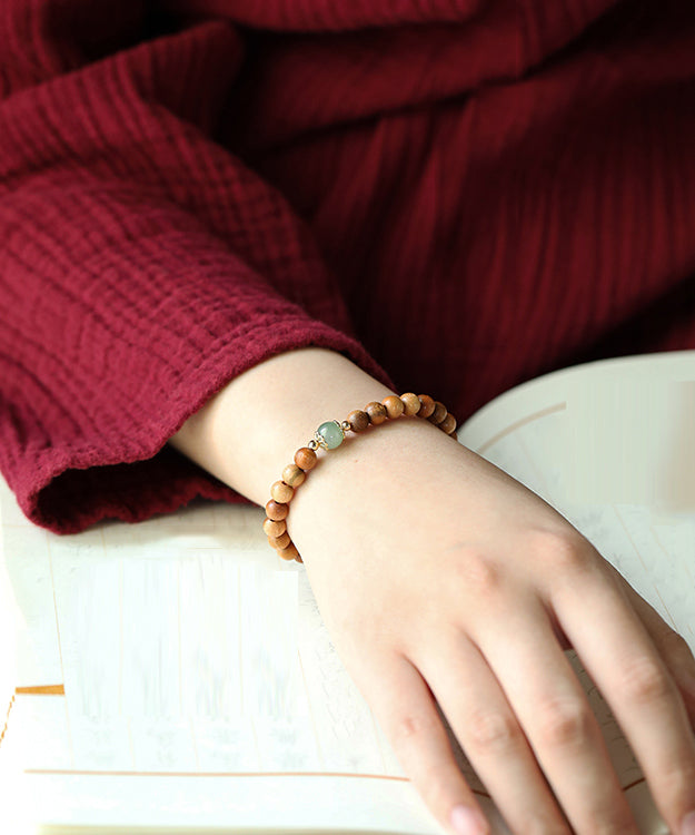 Yellow Jade Mahogany Beading Bracelet