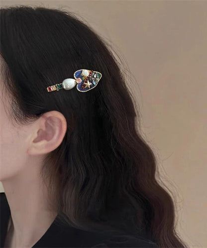 Rainbow Metal Love Pearl Hairpin