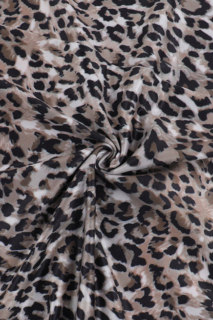Leopard Print Spaghetti Strap Maxi Dress
