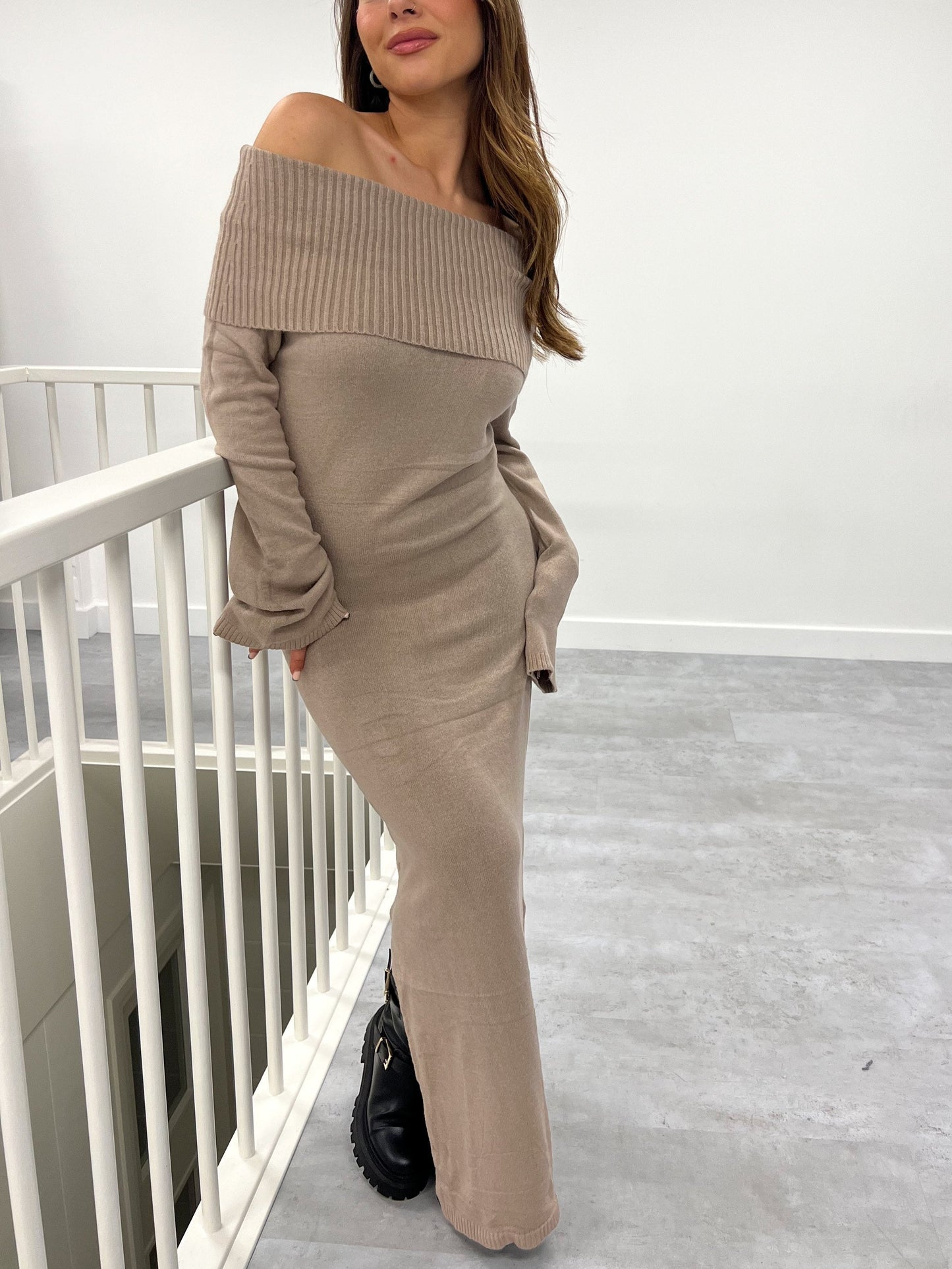 Giuliana - Over-fold Knitted Maxi Dress