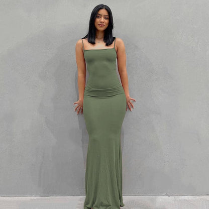Adogirl Spahgetti Strap Maxi Dress