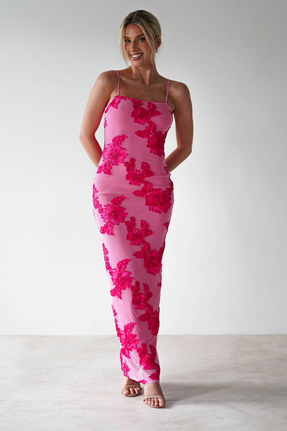 Adorelle - Soft Bloom - Mesh Maxi Dress