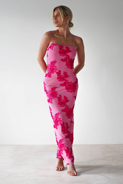 Adorelle - Soft Bloom - Mesh Maxi Dress