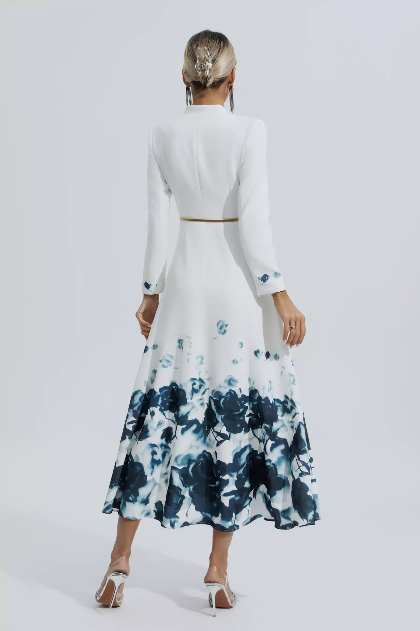 Angie White Printed Maxi Dress