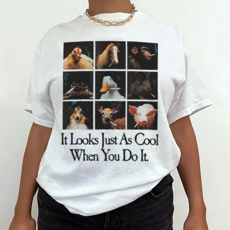 Animal Smoking Sarcastic Meme T-shirt