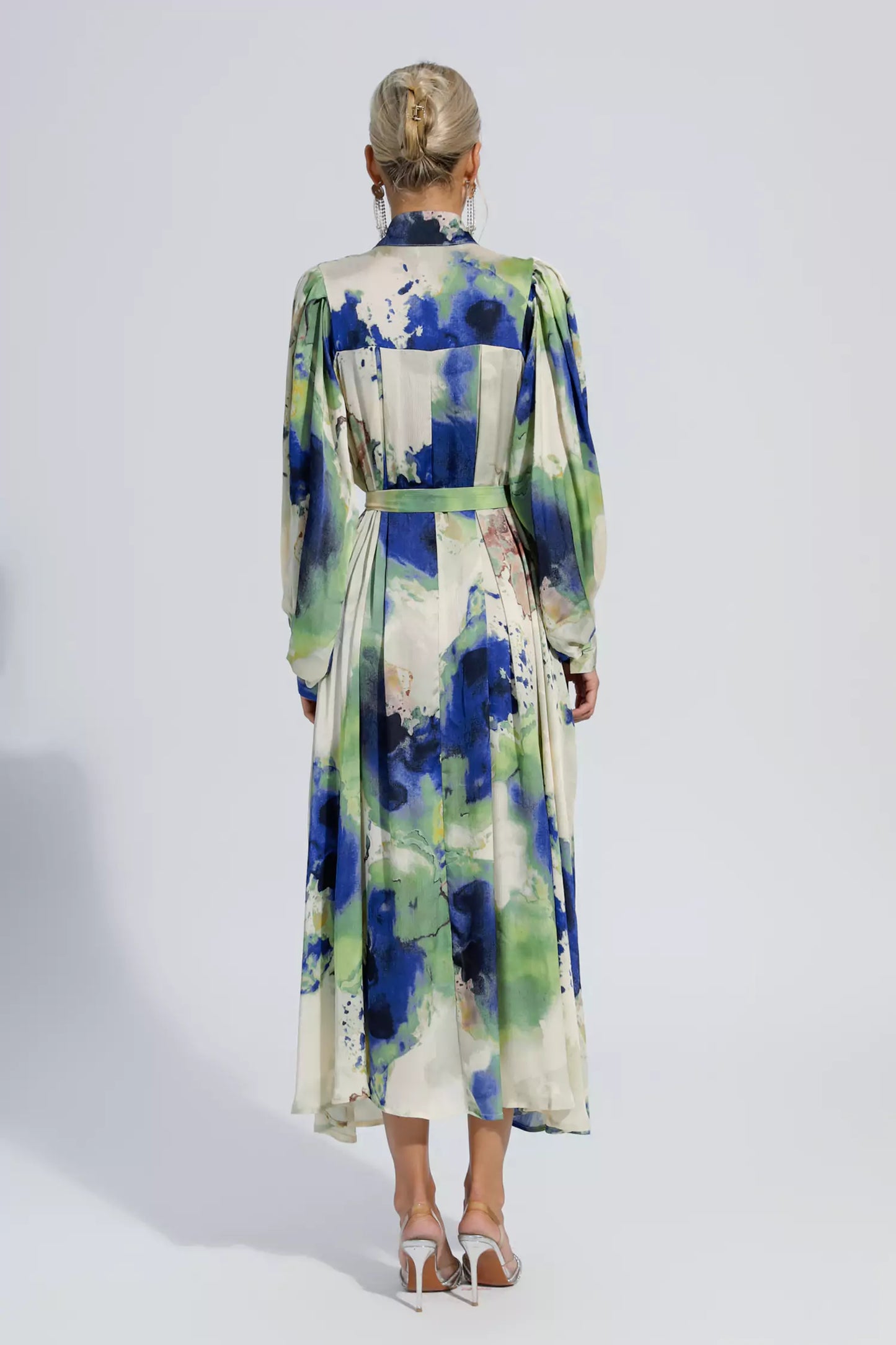 Anne Tie Dye Long Sleeves Maxi Dress