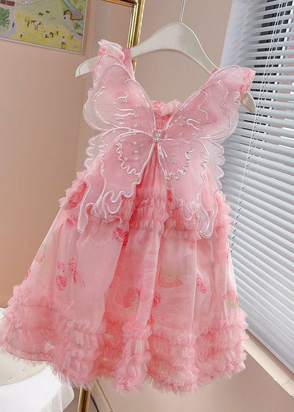 Art Green Square Collar Print Wrinkled Tulle Long Dress Sleeveless Ew023