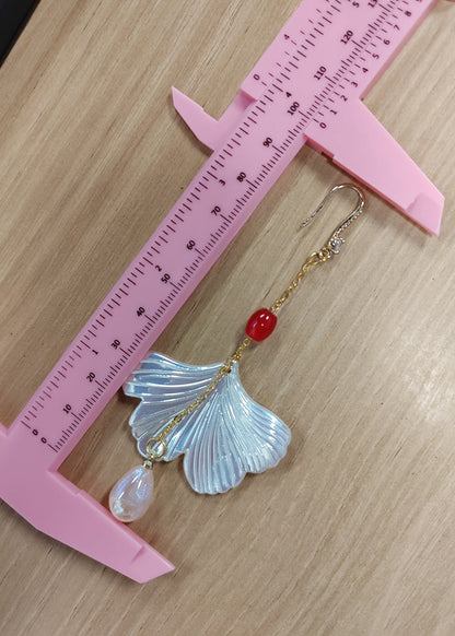 Art Shell Water Droplet Acrylic Drop Earrings