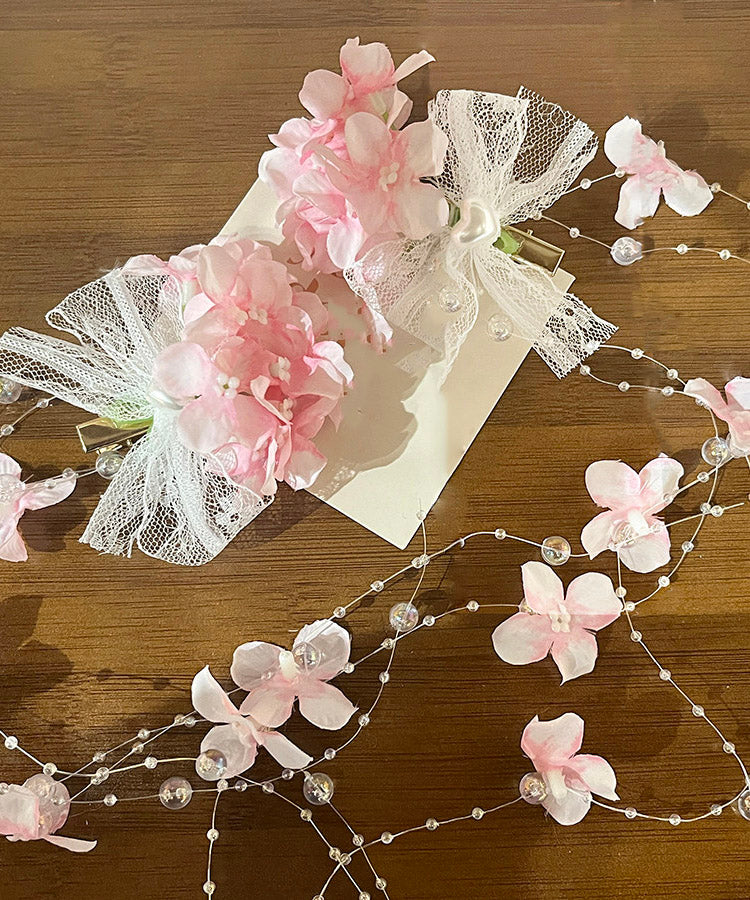Art White Alloy Pearl Tassel a Pair Hairpin