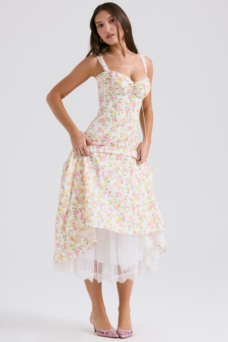Athénaïs Ruched Maxi Dress