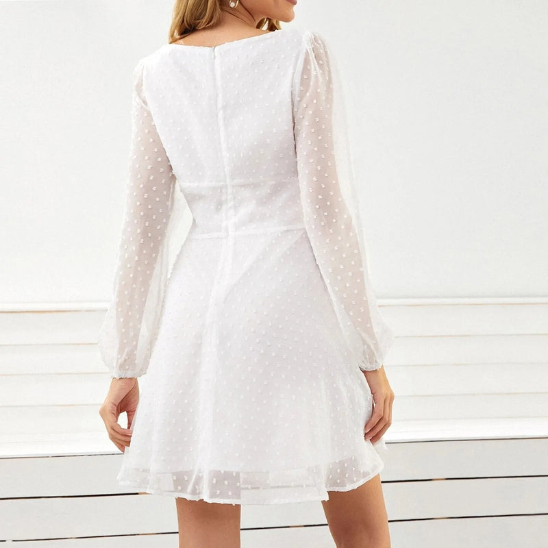Winter Temperament Long Sleeve High Waist Midi Dress