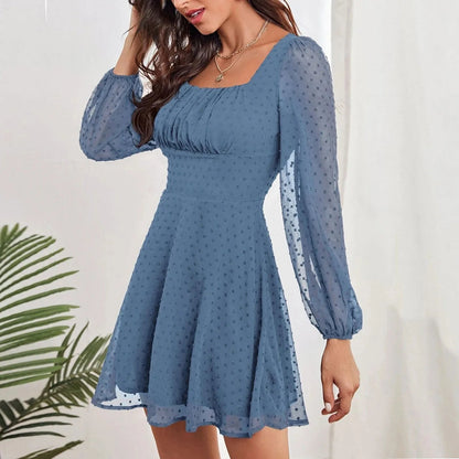 Winter Temperament Long Sleeve High Waist Midi Dress