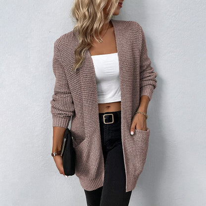 Dressbetty - Color Pockets Long Cardigan