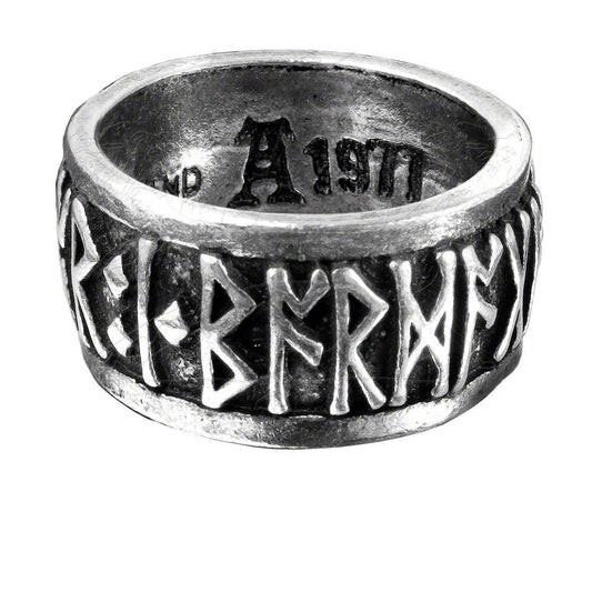 Runeband Ring Nordic/viking "poetry Is in Battle" Runes by Alchemy Gothic