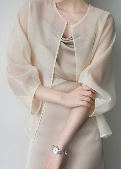 Apricot Organza Upf 50+ Cardigans Summer Tz014