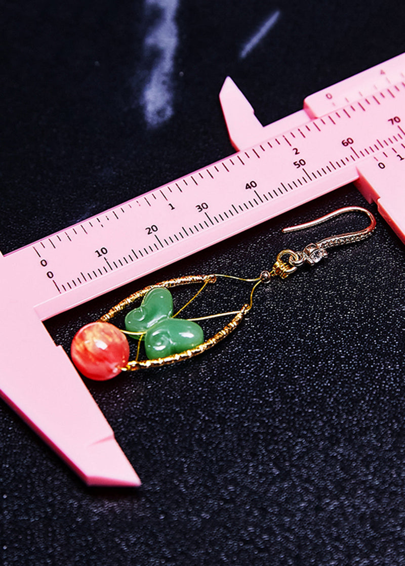 Green Butterfly Jade Original Design Drop Earrings