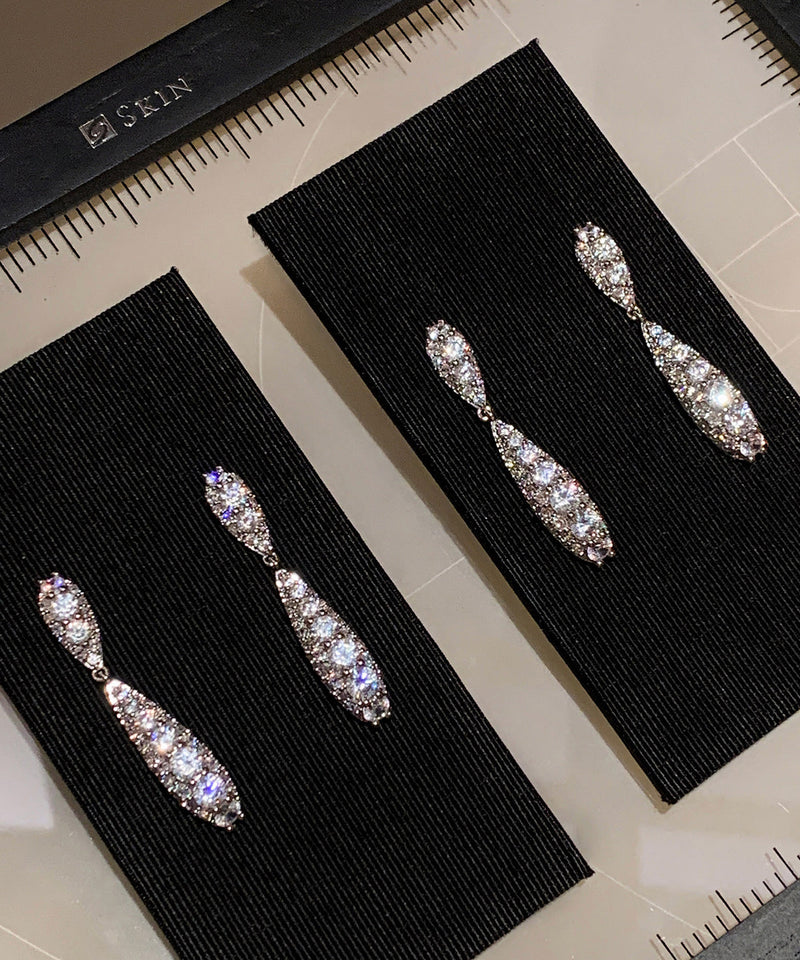Sparkling Zircon Drop Earrings