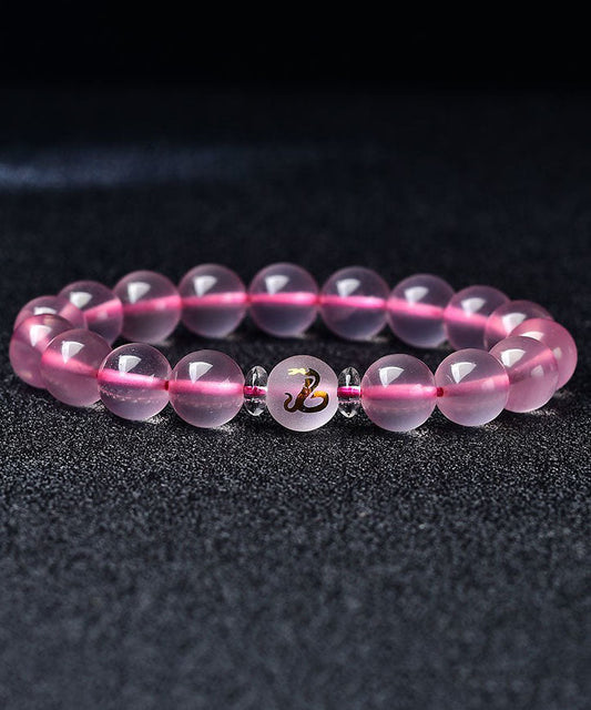 Pink Crystal the Twelve Chinese Zodiac Signs Bracelet