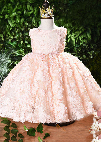 Pink O-neck Backless Vacation Lace Maxi Dresses Summer Ys026