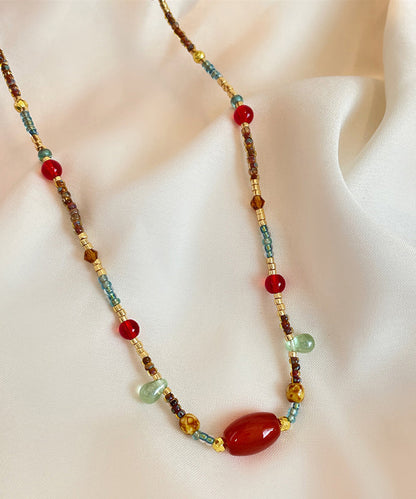 Rainbow Beading Agate Princess Necklace