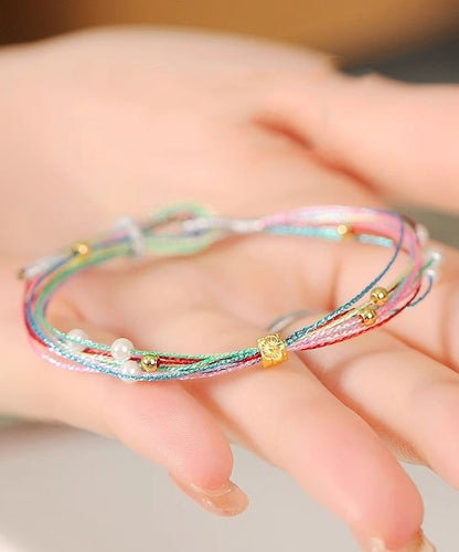 Rainbow Weaving Multicolored Charm Bracelet