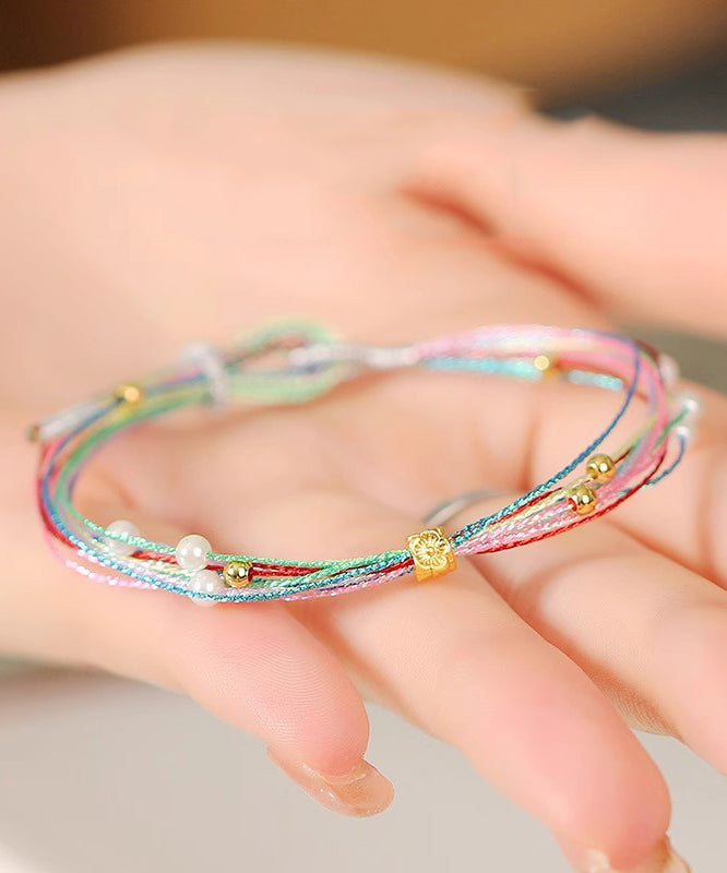 Rainbow Weaving Multicolored Charm Bracelet