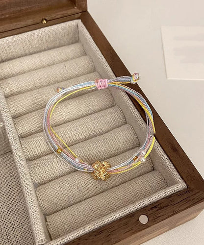 Rainbow Weaving Multicolored Charm Bracelet