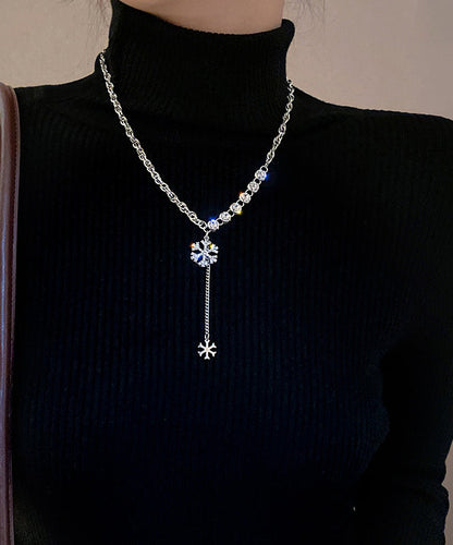 Pendant Alloy Necklace Snowflake Silk Zircon