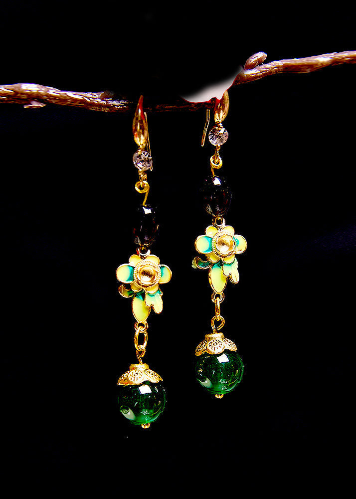 Turquoise Fine Flower Drop Earrings