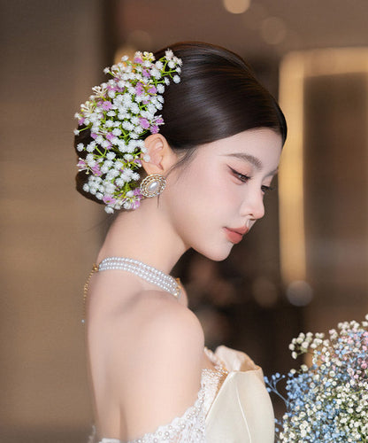 White Gypsophila a Pair Hairpin