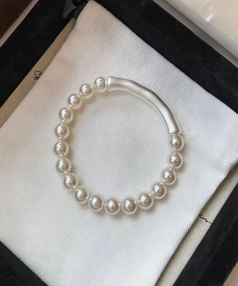 White Pearl Bamboo Joint Bracelet